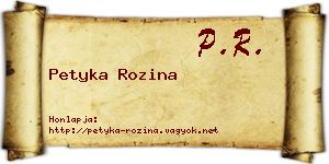 Petyka Rozina névjegykártya